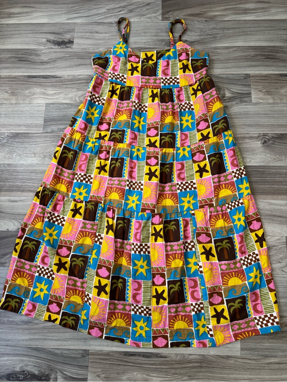 Lucy & Yak Mable Maxi Dress in Multi Coastal Size 12